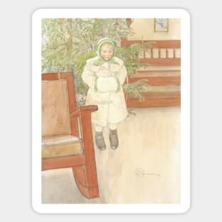 Girl and Rocking Chair by Carl Larsson Sticker